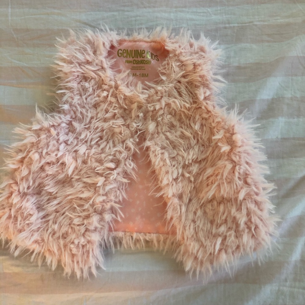 Light pink faux fur vest